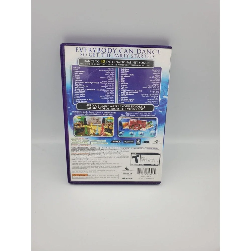 Dance Paradise Microsoft Xbox 360 Game Tested Working Disc Kinect